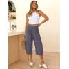 imageANRABESS Women Wide Leg Palazzo Capri Pants High Waisted Smocked Lounge Trousers 2026 Summer Loose Flowy Casual Beach OutfitsDark Gray