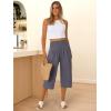 imageANRABESS Women Wide Leg Palazzo Capri Pants High Waisted Smocked Lounge Trousers 2026 Summer Loose Flowy Casual Beach OutfitsDark Gray