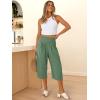 imageANRABESS Women Wide Leg Palazzo Capri Pants High Waisted Smocked Lounge Trousers 2026 Summer Loose Flowy Casual Beach OutfitsGrass Green