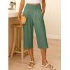 imageANRABESS Women Wide Leg Palazzo Capri Pants High Waisted Smocked Lounge Trousers 2026 Summer Loose Flowy Casual Beach OutfitsGrass Green