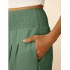 imageANRABESS Women Wide Leg Palazzo Capri Pants High Waisted Smocked Lounge Trousers 2026 Summer Loose Flowy Casual Beach OutfitsGrass Green