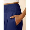 imageANRABESS Women Wide Leg Palazzo Capri Pants High Waisted Smocked Lounge Trousers 2026 Summer Loose Flowy Casual Beach OutfitsNavy Blue
