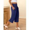 imageANRABESS Women Wide Leg Palazzo Capri Pants High Waisted Smocked Lounge Trousers 2026 Summer Loose Flowy Casual Beach OutfitsNavy Blue