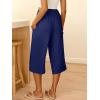 imageANRABESS Women Wide Leg Palazzo Capri Pants High Waisted Smocked Lounge Trousers 2026 Summer Loose Flowy Casual Beach OutfitsNavy Blue