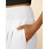 imageANRABESS Women Wide Leg Palazzo Capri Pants High Waisted Smocked Lounge Trousers 2026 Summer Loose Flowy Casual Beach OutfitsWhite
