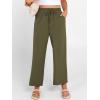 imageANRABESS Women Wide Leg Palazzo Pants Summer High Waisted Casual Loose Lounge Flowy Cropped Capri Beach Trousers Work OutfitsArmy Green