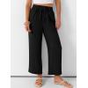 imageANRABESS Women Wide Leg Palazzo Pants Summer High Waisted Casual Loose Lounge Flowy Cropped Capri Beach Trousers Work OutfitsBlack