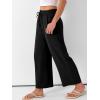 imageANRABESS Women Wide Leg Palazzo Pants Summer High Waisted Casual Loose Lounge Flowy Cropped Capri Beach Trousers Work OutfitsBlack
