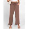 imageANRABESS Women Wide Leg Palazzo Pants Summer High Waisted Casual Loose Lounge Flowy Cropped Capri Beach Trousers Work OutfitsBrown