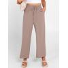 imageANRABESS Women Wide Leg Palazzo Pants Summer High Waisted Casual Loose Lounge Flowy Cropped Capri Beach Trousers Work OutfitsLight Camel