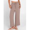 imageANRABESS Women Wide Leg Palazzo Pants Summer High Waisted Casual Loose Lounge Flowy Cropped Capri Beach Trousers Work OutfitsLight Camel