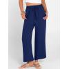 imageANRABESS Women Wide Leg Palazzo Pants Summer High Waisted Casual Loose Lounge Flowy Cropped Capri Beach Trousers Work OutfitsNavy Blue
