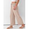 imageANRABESS Women Wide Leg Palazzo Pants Summer High Waisted Casual Loose Lounge Flowy Cropped Capri Beach Trousers Work OutfitsParchment
