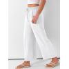 imageANRABESS Women Wide Leg Palazzo Pants Summer High Waisted Casual Loose Lounge Flowy Cropped Capri Beach Trousers Work OutfitsWhite