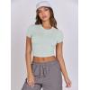 imageANRABESS Womens Basic Tee Summer Outfits Crewneck Short Sleeve Crop Tops Slim Fitted T Shirts Y2k 2025 Trendy ClothingLight Green