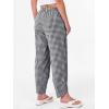 imageANRABESS Womens Gingham Striped Palazzo Pants Wide Leg Pajama Lounge Crop Pants Plaid PJ Bottoms Cute Trousers with PocketsBlack White Plaid