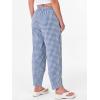 imageANRABESS Womens Gingham Striped Palazzo Pants Wide Leg Pajama Lounge Crop Pants Plaid PJ Bottoms Cute Trousers with PocketsBlue White Plaid
