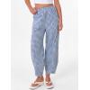imageANRABESS Womens Gingham Striped Palazzo Pants Wide Leg Pajama Lounge Crop Pants Plaid PJ Bottoms Cute Trousers with PocketsBlue White Plaid