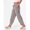 imageANRABESS Womens Gingham Striped Palazzo Pants Wide Leg Pajama Lounge Crop Pants Plaid PJ Bottoms Cute Trousers with PocketsBrown White Plaid