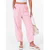 imageANRABESS Womens Gingham Striped Palazzo Pants Wide Leg Pajama Lounge Crop Pants Plaid PJ Bottoms Cute Trousers with PocketsPink White Plaid