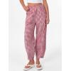 imageANRABESS Womens Gingham Striped Palazzo Pants Wide Leg Pajama Lounge Crop Pants Plaid PJ Bottoms Cute Trousers with PocketsRed White Plaid