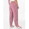 imageANRABESS Womens Gingham Striped Palazzo Pants Wide Leg Pajama Lounge Crop Pants Plaid PJ Bottoms Cute Trousers with PocketsRed White Plaid