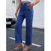 imageANRABESS Womens Jeans High Waist Straight Leg Stretchy Ankle Length Denim Pants with PocketsWashed Navy Blue
