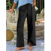 imageANRABESS Womens Wide Leg Palazzo Pants High Waisted Split Hem Lounge Casual Trousers Drawstring Pant for Beach VacationBlack