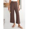 imageANRABESS Womens Wide Leg Palazzo Pants Summer Beach High Waisted Cropped Flowy Pants 2026 Work Casual Trousers with PocketsBrown