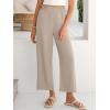 imageANRABESS Womens Wide Leg Palazzo Pants Summer Beach High Waisted Cropped Flowy Pants 2026 Work Casual Trousers with PocketsParchment
