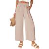 imageANRABESS Women Wide Leg Palazzo Pants Summer High Waisted Casual Loose Lounge Flowy Cropped Capri Beach Trousers Work OutfitsParchment