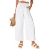 imageANRABESS Women Wide Leg Palazzo Pants Summer High Waisted Casual Loose Lounge Flowy Cropped Capri Beach Trousers Work OutfitsWhite