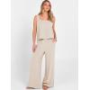 imageANRABESS 2 Piece Sets for Women Outfits Lounge Matching Casual Travel Wide Leg Pants Crop Top Summer Vacation Beach ClothesBeige