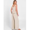 imageANRABESS 2 Piece Sets for Women Outfits Lounge Matching Casual Travel Wide Leg Pants Crop Top Summer Vacation Beach ClothesBeige