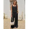 imageANRABESS 2 Piece Sets for Women Outfits Lounge Matching Casual Travel Wide Leg Pants Crop Top Summer Vacation Beach ClothesBlack