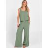 imageANRABESS 2 Piece Sets for Women Outfits Lounge Matching Casual Travel Wide Leg Pants Crop Top Summer Vacation Beach ClothesLight Green