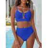 imageANRABESS Bikini Sets for Women Summer High Waisted 2 Piece Bathing Suit Ribbed UWire Cutout Swimsuit Beach Vacation 2026Royal Blue