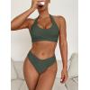 imageANRABESS Womens Bikini Sets Two Piece Swimsuits High Waisted Halter Twist Front Bathing Suit 2026 Summer Beach SwimwearArmy Green