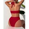 imageANRABESS Womens Bikini Sets Two Piece Swimsuits High Waisted Halter Twist Front Bathing Suit 2026 Summer Beach SwimwearRed