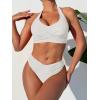 imageANRABESS Womens Bikini Sets Two Piece Swimsuits High Waisted Halter Twist Front Bathing Suit 2026 Summer Beach SwimwearWhite
