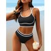 imageANRABESS Womens Halter Bikini Sets Color Block Two Piece Swimsuits High Waisted Bathing Suits Summer Sporty Cheeky SwimwearBlack