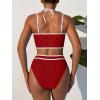 imageANRABESS Womens Halter Bikini Sets Color Block Two Piece Swimsuits High Waisted Bathing Suits Summer Sporty Cheeky SwimwearRed