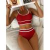 imageANRABESS Womens Halter Bikini Sets Color Block Two Piece Swimsuits High Waisted Bathing Suits Summer Sporty Cheeky SwimwearRed