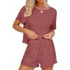 imageANRABESS Womens Pajamas 2 Piece Short SleeveBrick Red