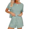 imageANRABESS Womens Pajamas 2 Piece Short SleeveLight Green