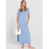 imageANRABESS Womens Summer Casual Maxi Dress Short Sleeve Crewneck Split WrinkleFree Beach Travel Vacation Long SundressLight Blue