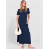 imageANRABESS Womens Summer Casual Maxi Dress Short Sleeve Crewneck Split WrinkleFree Beach Travel Vacation Long SundressNavy Blue