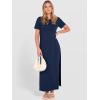 imageANRABESS Womens Summer Casual Maxi Dress Short Sleeve Crewneck Split WrinkleFree Beach Travel Vacation Long SundressNavy Blue