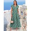 imageANRABESS Womens Summer Casual Maxi Dress V Neck Ruffle Sleeve Long Dresses Fashion Flowy Tiered Boho Beach Vacation SundressBlue Green Floral