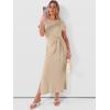 imageANRABESS Womens Summer Maxi Dress Casual Crew Neck Tie Waist Split WrinkleFree Fit Long Fashion Vacation Dresses 2026 SpringApricot